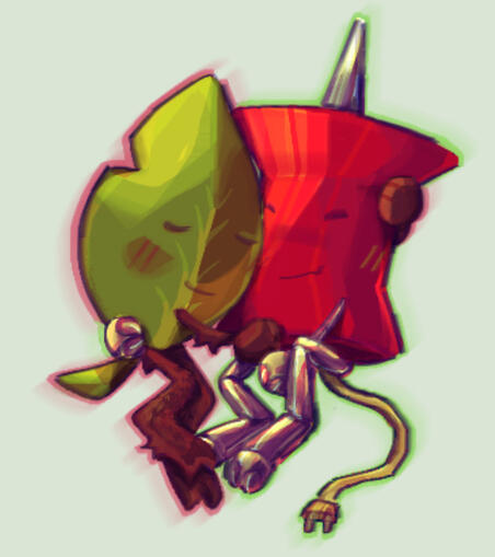 leafy and pin from battle for dream island